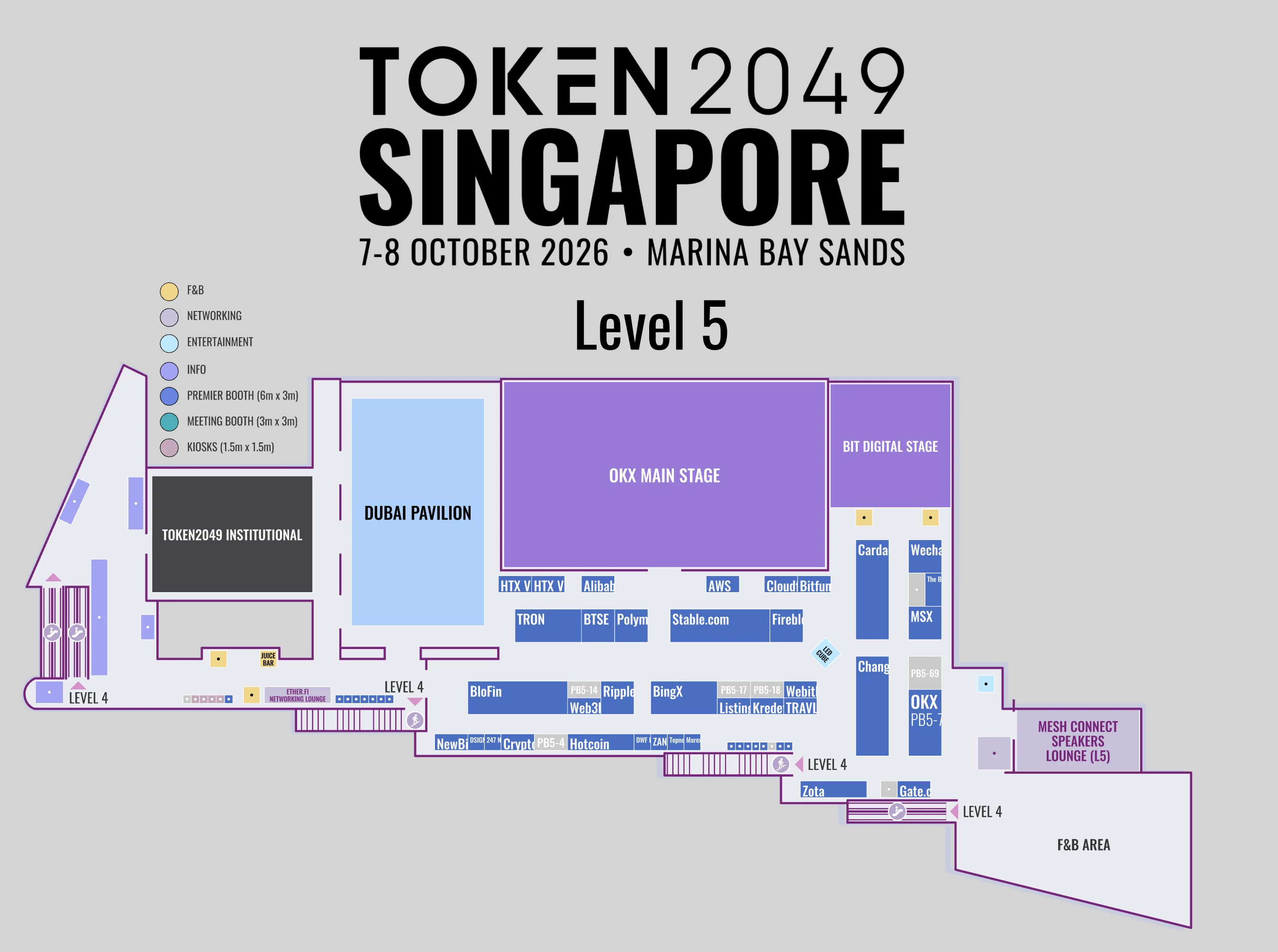 TOKEN2049 Singapore Level 5 フロアマップ